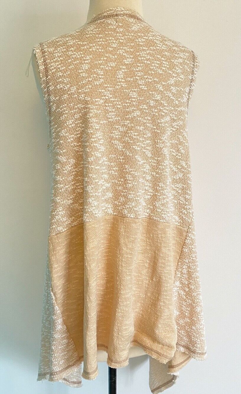 M Oddy Oatmeal Cream Textured Point Hem Open Cardigan Cardi